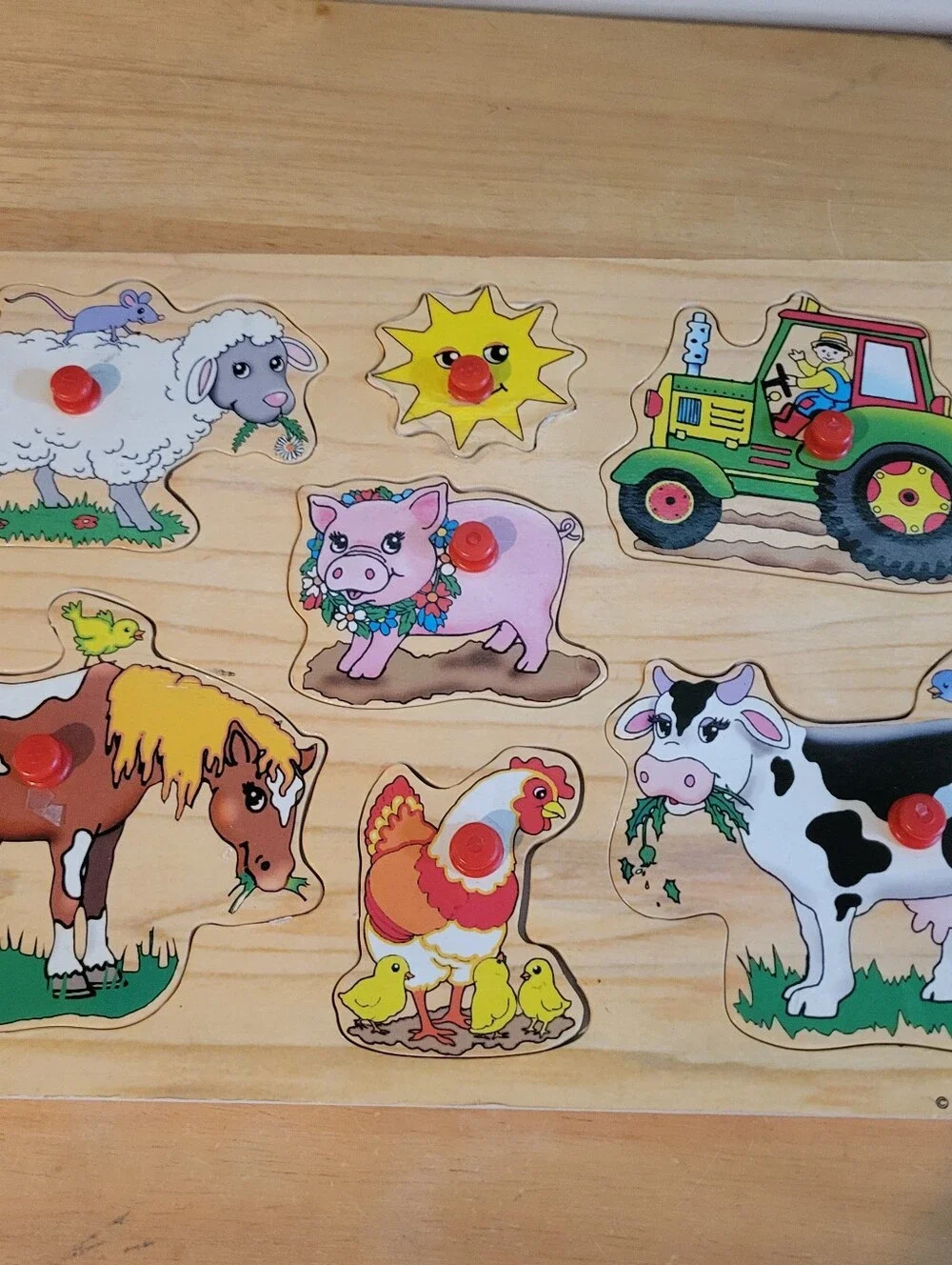Mixed Lot of 3 Wooden Peg Puzzles Ages 2+ Various Brands Little Hands